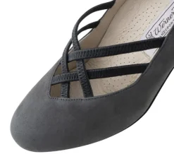 Dame Dansebutikken Standardsko Damer|Social Dansesko-Grå ruskind dame dansesko Anke Werner Kern