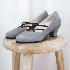 Dame Dansebutikken Standardsko Damer|Social Dansesko-Grå ruskind dame dansesko Anke Werner Kern