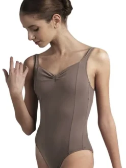 Dame Dansebutikken Balletdragter Damer-Grishko dragt i coffee med rynk og prinsesse sømme