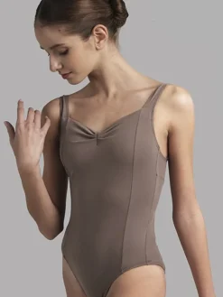 Dame Dansebutikken Balletdragter Damer-Grishko dragt i coffee med rynk og prinsesse sømme