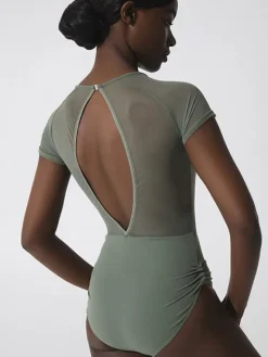 Dame Dansebutikken Dragter Til Skøjteløb|Balletdragter Damer-Grishko dragt i olivengrøn med mesh detaljer