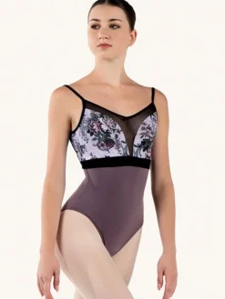 Dame Dansebutikken Dragter Til Skøjteløb|Dragter Damer-Grishko dragt i støvet lilla med blomster og mesh detaljer