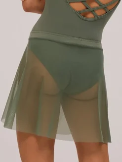 Dame Dansebutikken Ballet Underdele Damer-Grishko olivengrønt pull on faux wrap skørt