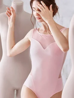 Dame Dansebutikken Balletdragter Damer-Grishko rosa balletdragt med mesh og flot ryg