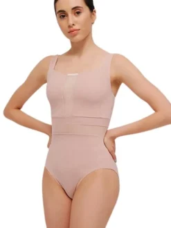 Dame Dansebutikken Balletdragter Damer-Grishko tank dragt i tea rosa med mesh udskæringer