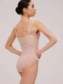 Dame Dansebutikken Balletdragter Damer-Grishko tank dragt i tea rosa med mesh udskæringer