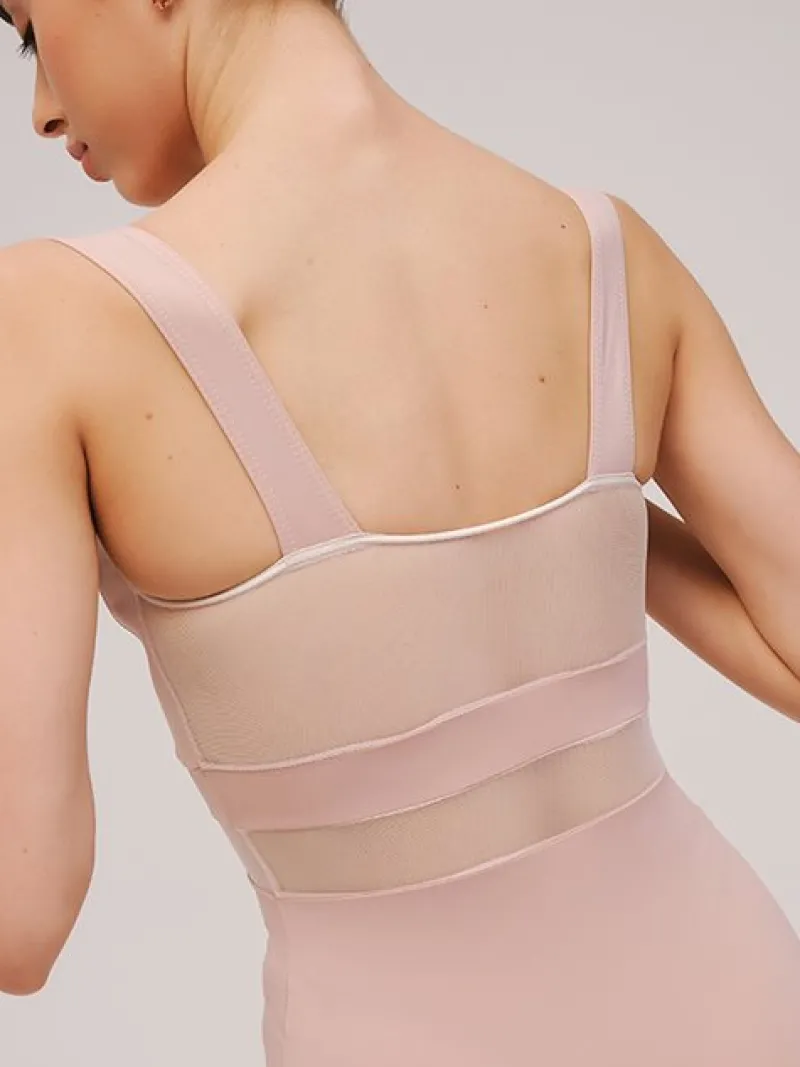 Dame Dansebutikken Balletdragter Damer-Grishko tank dragt i tea rosa med mesh udskæringer