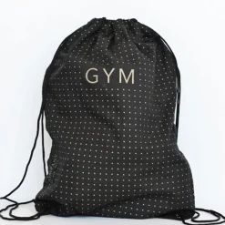Dansebutikken Andet Til Gymnastik-Gymnastikpose sort med guldtryk - GYM