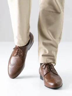 Dansebutikken Tangosko Herrer|Salsasko Herrer-Herre dansesko cognac farvet skind Werner Kern