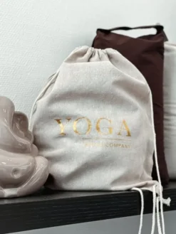 Dansebutikken Tasker Til Yoga-Hør rygsæk/mulepose med guld YOGA skrift