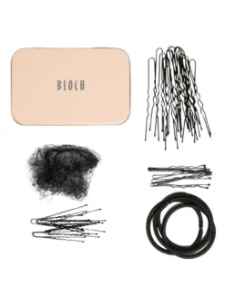 Dansebutikken Gymnastik Hårtilbehør|Hårtilbehør Til Ballet-Hårkit sort i metalkasse fra BLOCH