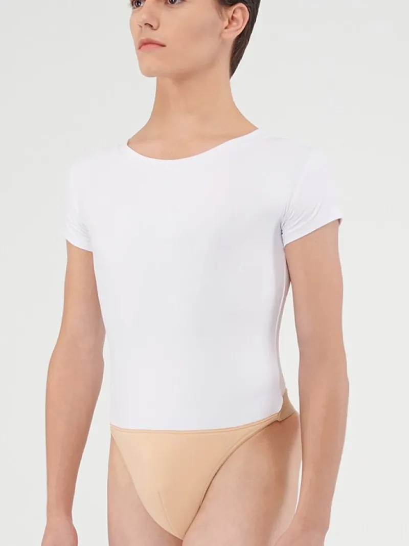 Børn Dansebutikken Ballettøj Drenge-Hvid balletbody med kort ærme til teen/herre