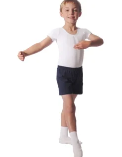 Børn Dansebutikken Ballettøj Drenge-Hvid body med kort ærme til ballet drenge