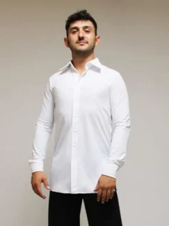 Dansebutikken Dansetøj Herrer-Hvid body skjorte til herrer - Ready4dance