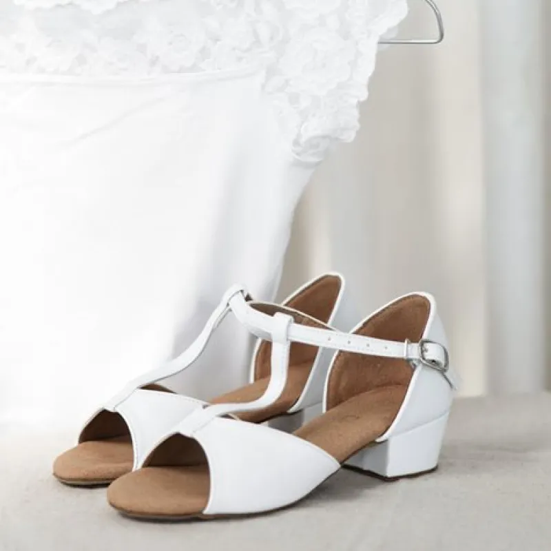 Børn Dansebutikken Pige Dansesko-Hvid dansesko til piger Dansport