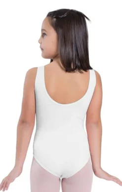 Børn Dansebutikken Dragter Piger|Balletdragter Børn-Hvid dragt pige u.ærmer ballet/gymnastik