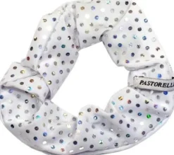 Dansebutikken Rhinsten/smykker|Gymnastik Hårtilbehør-Hvid hårelastik med trykte palietter