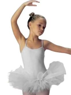 Børn Dansebutikken Balletkjole Piger-Hvid tutudragt Seré med 4 lag tyl