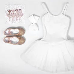 Børn Dansebutikken Balletkjole Piger-Hvid tutudragt Seré med 4 lag tyl