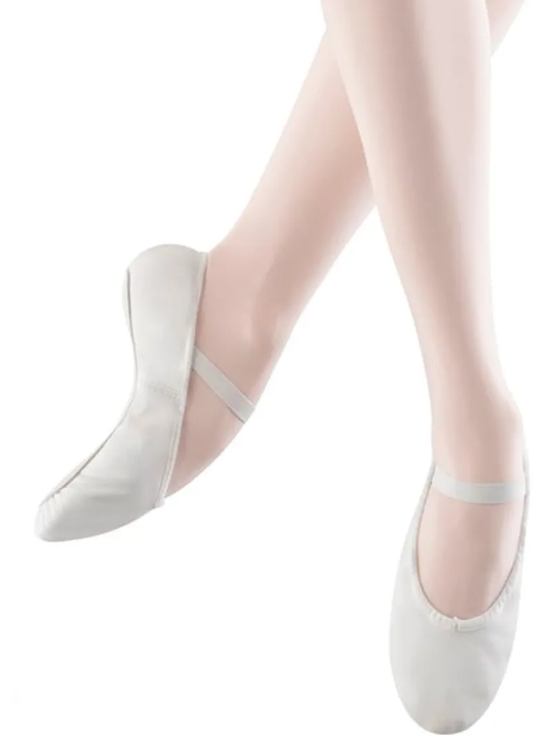 Dansebutikken Balletsko Bløde-Hvide bløde balletsko i skind med fuldsål Bloch