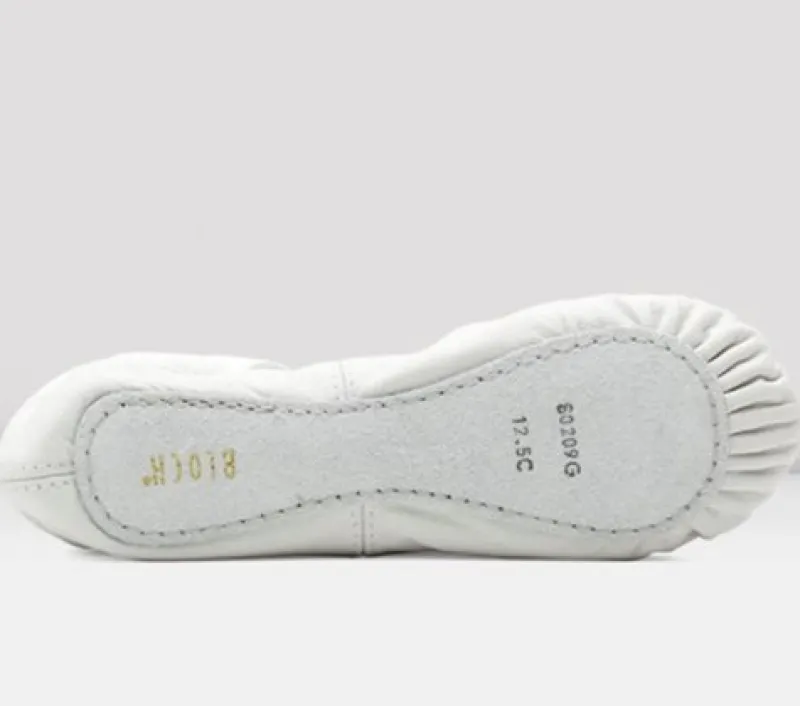 Dansebutikken Balletsko Bløde-Hvide bløde balletsko i skind med fuldsål Bloch