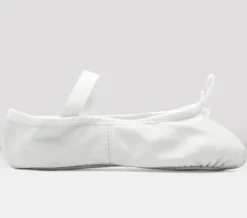 Dansebutikken Balletsko Bløde-Hvide bløde balletsko i skind med fuldsål Bloch