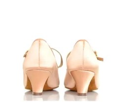 Dame Dansebutikken Pige Dansesko|Brudesko-International standardsko med skrårem - junior hæl