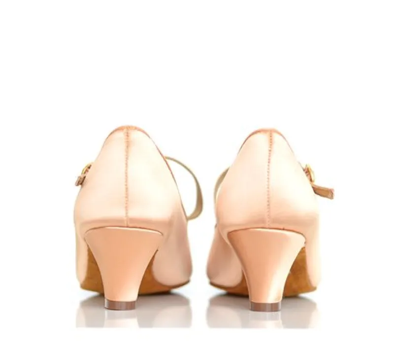 Dame Dansebutikken Pige Dansesko|Brudesko-International standardsko med skrårem - junior hæl