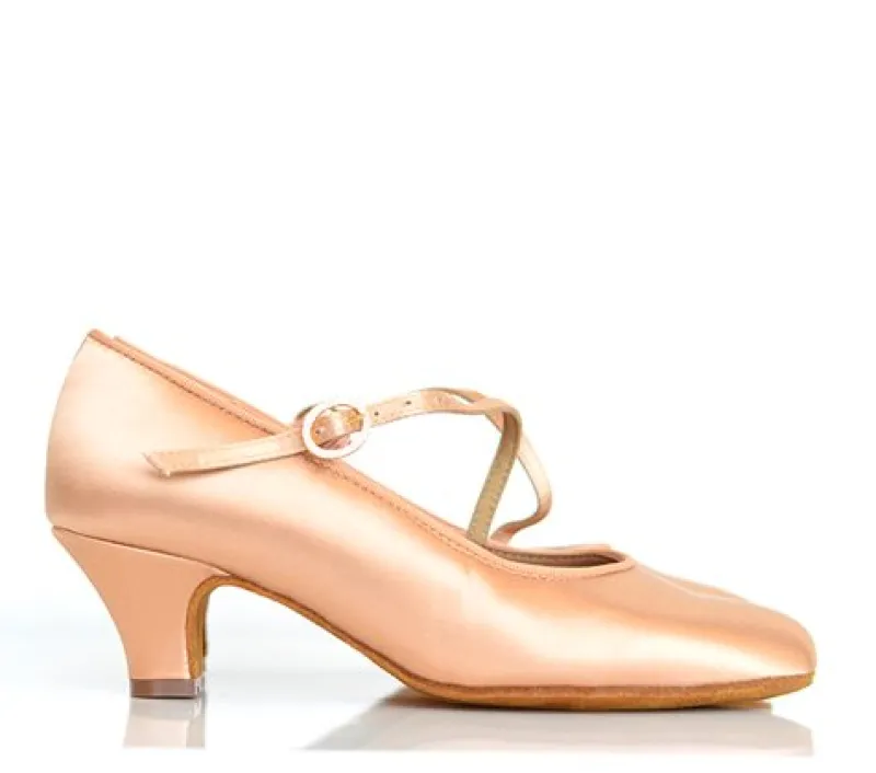 Dame Dansebutikken Pige Dansesko|Brudesko-International standardsko med skrårem - junior hæl