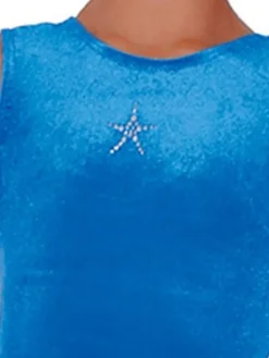 Dansebutikken Dragter Piger-Kongeblå velour gymnastikdragt piger The zone