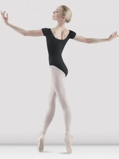 Dame Dansebutikken Dragter Damer|Balletdragter Damer-Kortærmet dragt fra Bloch i sort