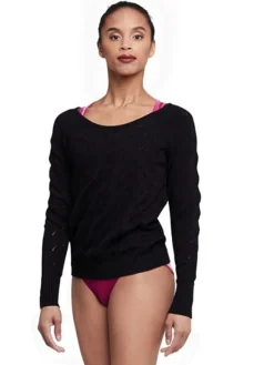 Dame Dansebutikken Dragter Damer-Lang bomuldsstrik fra Bloch - sort