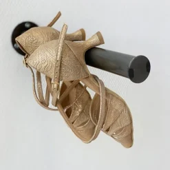 Dame Dansebutikken Brudesko|Salsasko Damer-Lys guld brokade dansesko 5 cm hæl Rummos