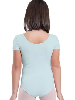 Børn Dansebutikken Dragter Piger|Balletdragter Børn-Lyseblå dragt pige m.kort ærme ballet/gymnastik