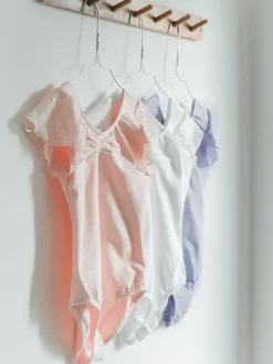 Børn Dansebutikken Balletdragter Børn-Lyselilla dragt med chiffon ærme med palietter Bloch