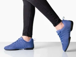 Dame Dansebutikken Salsasko Damer|Swingsko Damer-Mellem blå dansesneaker i åndbar strik til damer - Suny