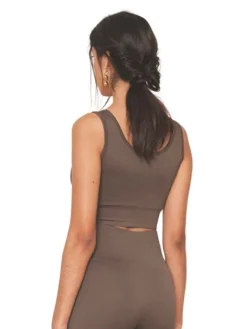 Dansebutikken Pilates Overdele|Yogatoppe-Moonchild crop top i brun