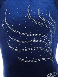 Dansebutikken Dragter Piger-Mørkeblå velour gymnastikdragt piger The zone