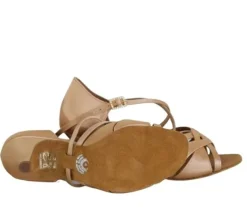 Dame Dansebutikken Salsasko Damer|Latinsko Damer-Peach satin latinsko Mia International dansesko