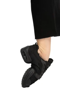 Dame Dansebutikken Salsasko Damer|Swingsko Damer-PEBBLE Rumpf dansesneaker sort mesh