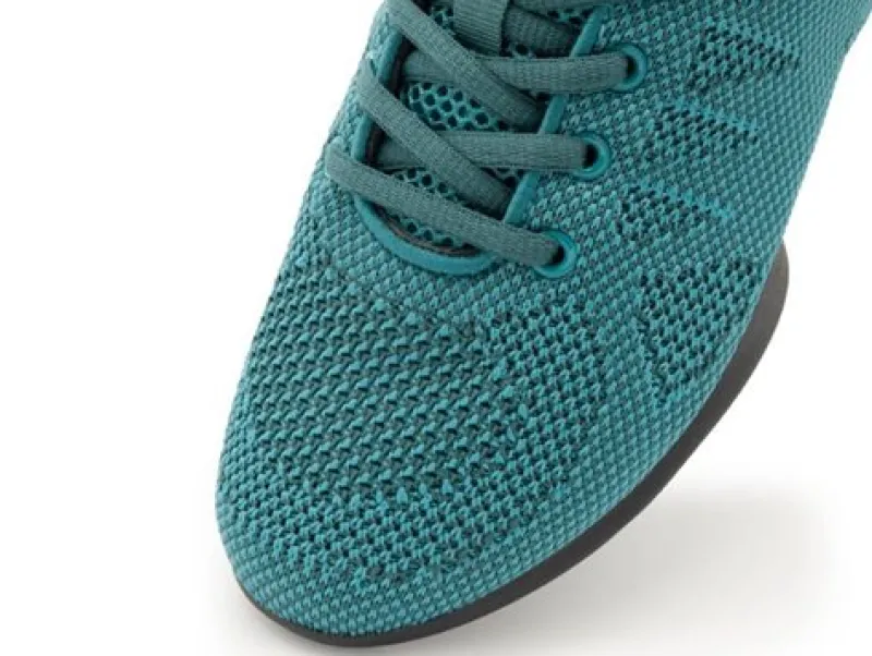 Dame Dansebutikken Salsasko Damer|Swingsko Damer-Petrol farvet dansesneaker i åndbar strik til damer - Suny