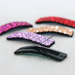 Dansebutikken Gymnastik Hårtilbehør|Hår Accessories-Pink clic-clac hårspænde med rhinsten