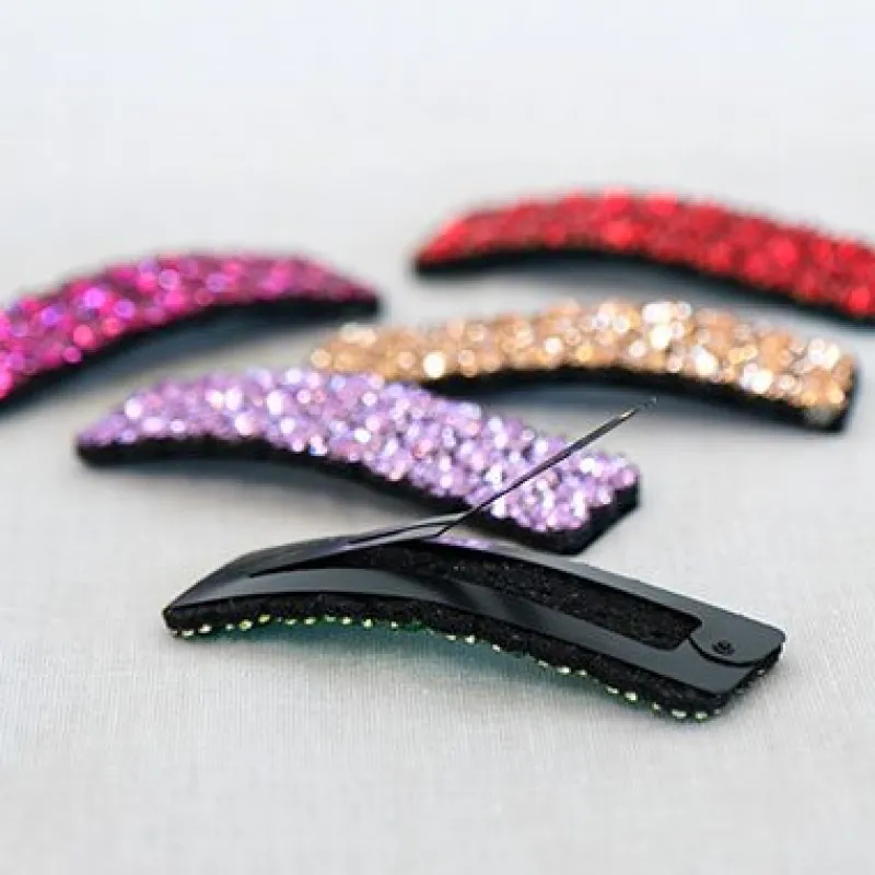 Dansebutikken Gymnastik Hårtilbehør|Hår Accessories-Pink clic-clac hårspænde med rhinsten