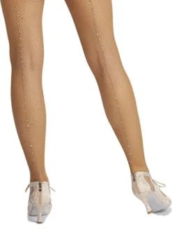 Dansebutikken Strømpebukser Til Dans-Pridance fishnet strømpebukser med rhinsten