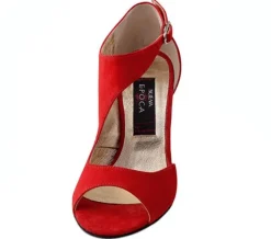 Dame Dansebutikken Salsasko Damer|Tangosko Damer-Rød dansesko Nueva Epoca Linea 7 cm hæl
