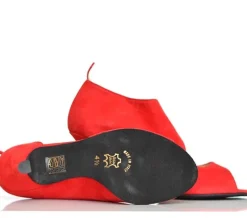 Dame Dansebutikken Salsasko Damer|Tangosko Damer-Rød dansesko Nueva Epoca Linea 7 cm hæl