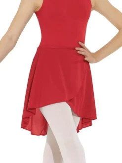 Børn Dansebutikken Underdele Piger|Gymnastikkjole Piger-Rød slå om skørt med bindebånd til piger