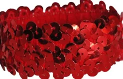 Dansebutikken Gymnastik Hårtilbehør|Hår Accessories-Rødt hårelastik med palietter