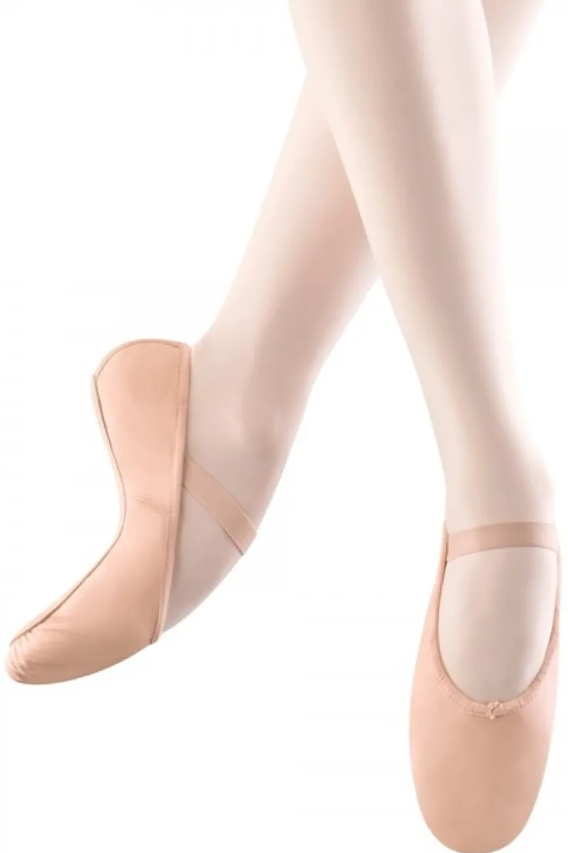 Dansebutikken Balletsko Bløde-Rosa balletsko/springsko i skind m.fuldsål Bloch