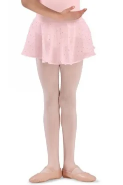Børn Dansebutikken Gymnastikkjole Piger|Ballet Underdele Børn-Rosa chiffon skørt med palietter til piger Bloch